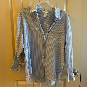 H&M Light Blue Striped Casual Shirt